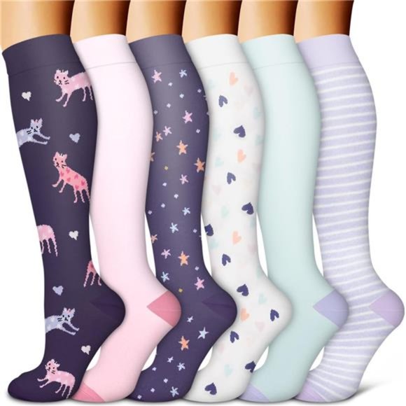 6 Copper Compression Socks for Women & Men (6 pairs) - Best Support - Picture 1 of 6